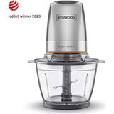 Mey İthalat Kenwood Easy Chop+ Cam Hazneli Doğrayıcı Blender CHP62.400SI - Gümüş, 500 Watt, 600 Ml, Buz Kırma, Çift Hız, Hazırla ve Sakla Kapağı, Spatula, Dörtlü Bıçak Sistemi, Kaymaz Mat