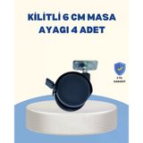 Mey İthalat® Kilitli Mobilya Tekerleği 6 Cm 4’Lü Kolay Kurulum
