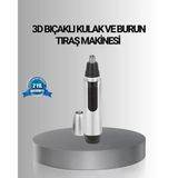 Mey İthalat® Kişisel Burun Kulak Tıraş Makinesi 3D Kavisli Kompakt Tasarım