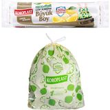 Mey İthalat Koroplast Limon Kokulu Büyük Boy Büzgülü Çöp Poşeti 10'lu 65X67 Cm, Kolay Bağlanır Kokulu Büzgülü Büyük Boy Çöp Torbası, Sızdırmaz Yırtılmaz, Geri Dönüştürülebilir Atık Torbası Ekstra Güçlü Çöp Poşeti