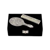 Mey İthalat KR2550045 Papatya Motifli Ayna Tarak Gümüş Set