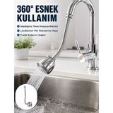 Mey İthalat® Krom Musluk Uzatma Aparatı 360° Dönebilen Su Tasarruflu Lavabo Fıskiyesi