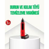 Mey İthalat® Kulak Burun Tüy Temizleme Makinası Pilli Kırmızı Ergonomik