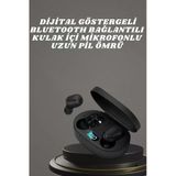 Mey İthalat® Kulaklık Dijital Göstergeli Bluetooth Bağlantılı Kablosuz Kulak İçi Mikrofonlu Dokunmatik Kontrol