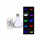 Mey İthalat® Kumandalı Rgb Led Işık Bluetooth Hoparlör Ses Lambası Renkli Ampul
