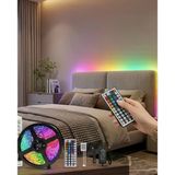 Mey İthalat® Kumandalı Rgb Şerit Led 5 Metre Renk Değiştiren Dekoratif Led Işık