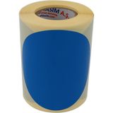 Mey İthalat Kuşe Daire Renk Baskılı Çap Etiketi 75MM Daire Ölçülerinde Yuvarlak Çıkartma Sticker Ruloda 300 Adet Kendinden Yapışkanlı Rulo Etiketi Barkod Yazıcılar ile Uyumlu 40MM Kuka (Mavi)