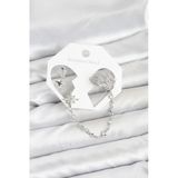 Mey İthalat® Kutup Yıldızı Model Pirinç Gümüş Renk Zincir Bağlantılı Ear Cuff Küpe Seti