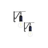 Mey İthalat Kyrotech 2 Li Set Güneş Enerjili LED Dış Mekan Lamba, Su Geçirmez, Ferforje Askılı, USB Type-C Şarjlı, 3 Modlu, Kapı Önü, Bahçe, Balkon, Garaj ve Işyeri Giriş Aydınlatması, Dekoratif Solar Lamba