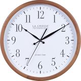 Mey İthalat La Crosse Technology 404-50447-INT 32,5 cm Atomik Ceviz Analog Duvar Saati