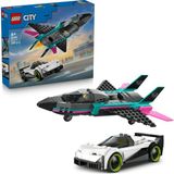 Mey İthalat LEGO City Jet, Arabaya Karşı 60489 – 6 Yaş ve Üzeri Erkek ve Kız Çocuklar Için Pilot ve Sürücü Minifigürleri Içeren Yaratıcı Oyuncak Araba Yapım Seti, Çocuklar Için Eğlenceli Hediye Fikri (259 Parça)