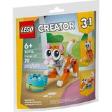 Mey İthalat LEGO Creator Turuncu Kedi 30714 – 6 Yaş ve Üzeri Kız ve Erkek Çocuklar Için Timsaha ve Yuvası, 2 Yumurtası Olan 1 Baykuşa Dönüşebilen Yaratıcı Oyuncak Yapım Seti, Doğum Günü Hediyesi Fikri (79 Parça)