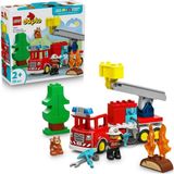 Mey İthalat LEGO Duplo Kasabası Hortumlu Itfaiye Aracı ve Itfaiyeci 10473-2 Yaş ve Üzeri Çocuklar Için Itfaiyeci Figürü, Sincap, Balta ve Anahtar Içeren Eğitici Oyuncak Yapım Seti, Hediye Fikri (28 Parça)