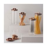 Mey İthalat Linens Handle Cam-Akasya Kapak 10X10X24 cm Kavanoz