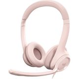 Mey İthalat Logitech H390 Kablolu Kulak Üstü Mikrofonlu Kulaklık, Dijital Stereo Ses, Katlanabilir Gürültü Önleyici Mikrofon, Kablo Üzeri Denetimler, Pembe