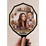 Mey Ithalat® Lüks Geometrik El Aynası - 10X10CM Çanta Boyu - Kırılmaz Güvenli Pleksi Ayna (K - Renkli