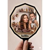 Mey İthalat® Lüks Geometrik El Aynası - 10X10cm Çanta Boyu - Kırılmaz Güvenli Pleksi Ayna (Kadın & Erkek Uygun)