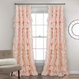 Mey İthalat Lush Decor Kemmy Perde | Fırfırlı, Dokulu Salaş Şık Stil Pencere Paneli Oturma Odası, Yemek Odası, Yatak Odası Için (Tek), 213 x 132 Cm, Kırmızı
