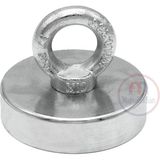 Mey İthalat Magneteksan Ø80 mm Endüstriyel Pot Mıknatıs – 120 kg Çekim Gücü, Neodyum Kancalı Halkalı, Makine ve Robotik Otomasyon Sabitleme, Metal Toplama ve Kurtarma Mıknatıs