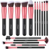 Mey İthalat Makyaj Fırçaları Makyaj Fırça Seti - 16 Parça Bestope Pro Premium Sentetik Fondöten Kapatıcı Göz Farı Makyaj Fırçası, Eyeliner Fırçaları (Rosegold)