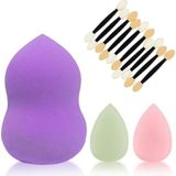 Mey İthalat Makyaj Süngeri Seti, 3’lü Beauty Blender Sünger (Büyük, Mini) Çift Taraflı Göz Farı Aplikatörleri, Fondöten, Kapatıcı ve Kontür Için Profesyonel Makyaj Süngeri Seti