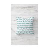 Mey İthalat Mavi Dalga Çizgili Çift Taraflı Baskılı Gizli Fermuarlı Yastık Kılıfı, Beyaz-Mint-Lacivert 45 x 45 - Çok Renkli