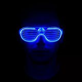Mey İthalat® Mavi Led Işıklı Parti Gözlüğü - Neon Glow Şerit Gözlük 3 Modlu