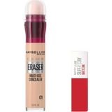 Mey İthalat Maybelline New York Instant Anti Age Eraser Kapatıcı 01 Light & Mini Super Stay Matte Ink Likit Mat Ruj 20 Pioneer Makyaj Seti