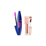 Mey İthalat Maybelline New York Volum' Express Rocket Ekstra Siyah Maskara + Lifter Gloss Nemlendirici Dudak Parlatıcısı- 009 Topaz