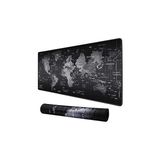Mey İthalat Mcstorey Gaming Mouse Pad 90X40 cm Geniş Dünya Haritası Desenli Kaymaz Tabanlı Dikişli Kenar Büyük Klavye Mouse Altlığı Siyah