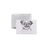 Mey İthalat Mcstorey MacBook Air M1 Kılıfı 13 Inç A2337 A2179 A1932 Uyumlu Sert Kapak Hard Case Koruyucu Kılıf Gözlüklü Pug Köpek Desenli Uv Baskılı Çizilme Önleyici Pembe