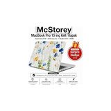 Mey İthalat Mcstorey MacBook Pro 15 Çiçek Desenli Kılıf A1707 A1990 Uyumlu Baskılı Sert Kılıf Ince Hafif Koruyucu Kapak Sarı