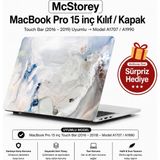 Mey İthalat Mcstorey MacBook Pro 15 Mermer Desenli Kılıf A1707 A1990 Uyumlu Baskılı Sert Kılıf Ince Hafif Koruyucu Kapak R-39