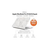 Mey İthalat Mcstorey MacBook Pro 15 Mermer Desenli Kılıf A1707 A1990 Uyumlu Ince Hafif Sert Kapak Koruyucu Kılıf Gri
