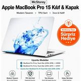 Mey İthalat Mcstorey MacBook Pro 15 Renkli Desenli Kılıf A1707 A1990 Uyumlu Baskılı Sert Kılıf Ince Hafif Koruyucu Kapak Mavi