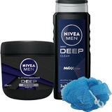 Mey İthalat Men Erkek Deep Dimension Duş Jeli 500ML ve Deep Impact Nemlendirici El Vücut Kremi 400ML, Lif Hediye