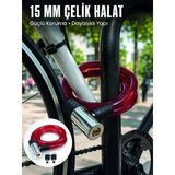 Mey İthalat® Metal Kilit Başlıklı Dayanıklı Bisiklet Ve Scooter Güvenlik Kilidi