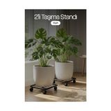 Mey İthalat Metaliz Ikili Metal Taşıma Standı Siyah Tekerlekli Saksı Altlığı - Standart - Çok Renkli