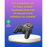 Mey İthalat Mey Ithalat® 2.4 Inç Ekranlı 500 Oyunlu Taşınabilir Retro Oyun Konsolu, Şarjlı El Tipi Mini