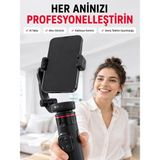 Mey İthalat Mey Ithalat® 360° Aı Akıllı Takipli Selfie Stick Gimbal Stabilizatör Bluetooth Kumandalı Uzayabilir Telefon Tripodu