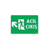 Mey İthalat Mey Ithalat® Acil Çıkış Uyarı Levhasi 25X35 Kod: 947 - Çok Renkli - 10 x 10 cm