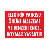 Mey İthalat Mey Ithalat® Elektrik Panosu Önüne Malzeme ve Benzeri Engel Koymak Yasaktır Uyarı Levhası 25X35 KOD:1133 - Çok Renkli - 10 x 10 cm