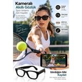 Mey İthalat Mey Ithalat® Kameralı Smart Gözlük Akıllı Güneş Gözlüğü Siyah Teknolojik Tasarım Sporcu Gözlüğü - Çok Renkli
