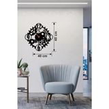 Mey İthalat Mey Ithalat® Mekanik Dişli Çark Tasarım Ahşap Duvar Saati - 40X40 cm Steampunk Dekor - Çok Renkli