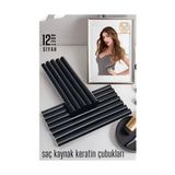 Mey İthalat Mey Ithalat® Professional Saç Kaynak Keratin Çubuğu, 12 Adet Siyah Güçlü Yapıştırıcı
