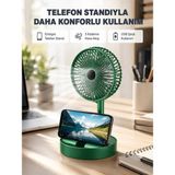 Mey İthalat Mey Ithalat® Taşınabilir Şarjlı Mini Fan – Katlanabilir Gövde, 3 Hız Kademesi