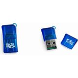 Mey İthalat Micro Sd Kart Okuyucu Sdxc Tf USB 2.0 T-Flash Microsd Transflash Hafıza Kartı Okuyucu Adaptör Yazıcı Mini Android Telefon Kamera Pda Mp3 Mp4 Pc Mac Tablet Tv Kutusu Uyumlu Mavi