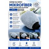 Mey İthalat Mikrofiber Oto Araba Yıkama Kurulama Havlusu, El Içi Orta Boy Çift Katlı Araç Kurutma ve Torpido Silme Bezi (Gri)