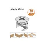 Mey İthalat Minifix Gövde 15X13 mm Metalik Mobilya Bağlantı Vidası 10 Adet - Çok Renkli