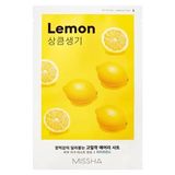 Mey İthalat Mıssha Limon Özlü Koyu ve Mat Ciltler Için Aydınlatıcı Yaprak Maske (1AD) Airy Fit Sheet Mask Lemon